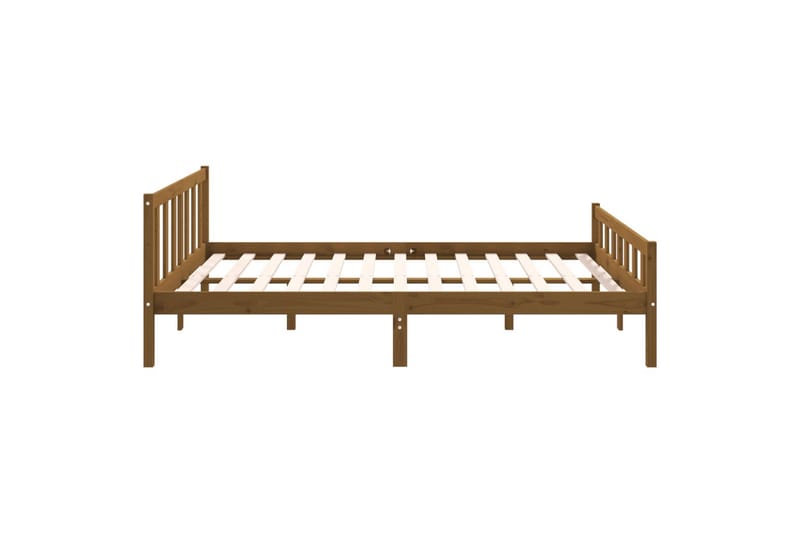 beBasic sengeramme 150x200 cm King Size massivt træ gyldenbrun - Brun - Møbler - Senge - Sengeramme & sengestel