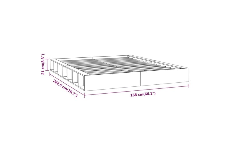 beBasic sengeramme 150x200 cm King Size massivt træ hvid - Hvid - Møbler - Senge - Sengeramme & sengestel