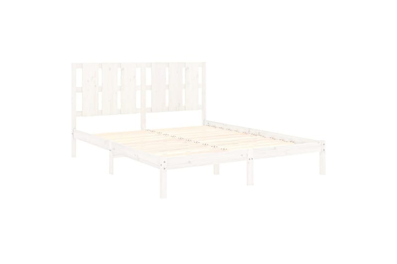 beBasic sengeramme 150x200 cm King Size massivt træ hvid - Hvid - Møbler - Senge - Sengeramme & sengestel