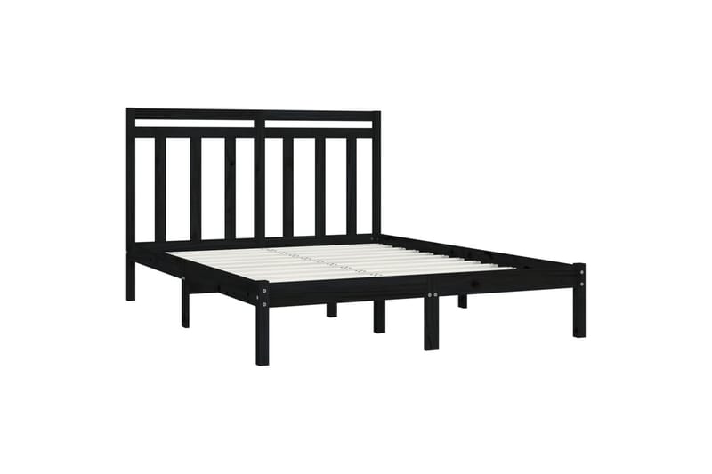 beBasic sengeramme 150x200 cm King Size massivt træ sort - Sort - Møbler - Senge - Sengeramme & sengestel