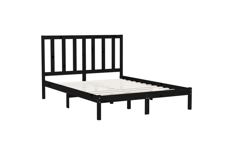 beBasic sengeramme 150x200 cm King Size massivt træ sort - Sort - Møbler - Senge - Sengeramme & sengestel