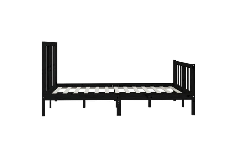 beBasic sengeramme 150x200 cm King Size massivt træ sort - Sort - Møbler - Senge - Sengeramme & sengestel