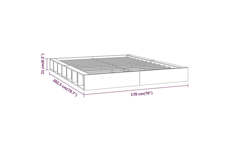 beBasic sengeramme 160x200 cm massivt træ - Brun - Møbler - Senge - Sengeramme & sengestel