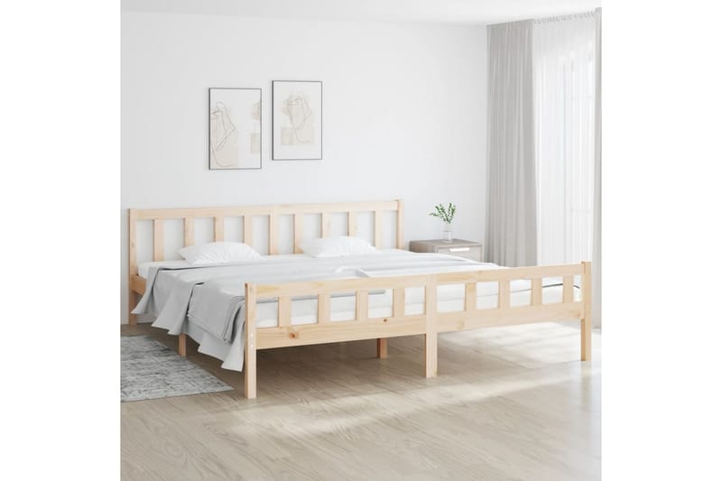 beBasic sengeramme 160x200 cm massivt træ - Brun - Møbler - Senge - Sengeramme & sengestel