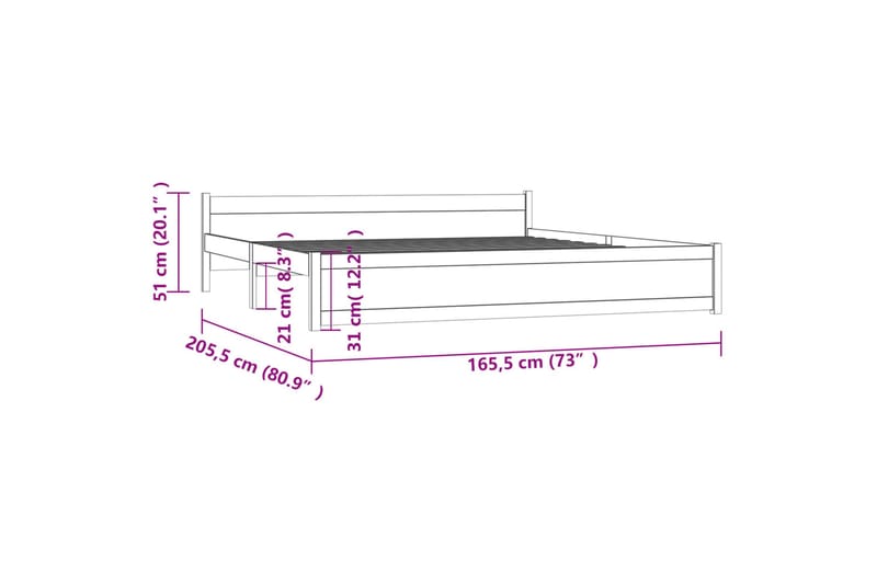 beBasic sengeramme 160x200 cm massivt træ hvid - Hvid - Møbler - Senge - Sengeramme & sengestel