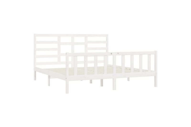 beBasic sengeramme 180x200 cm Super King massivt træ hvid - Hvid - Møbler - Senge - Sengeramme & sengestel