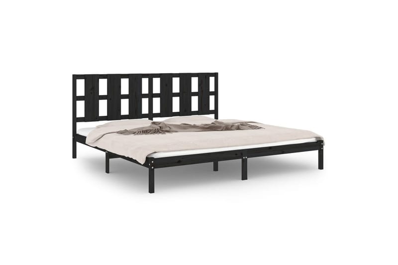 beBasic sengeramme 180x200 cm Super King massivt træ sort - Sort - Møbler - Senge - Sengeramme & sengestel