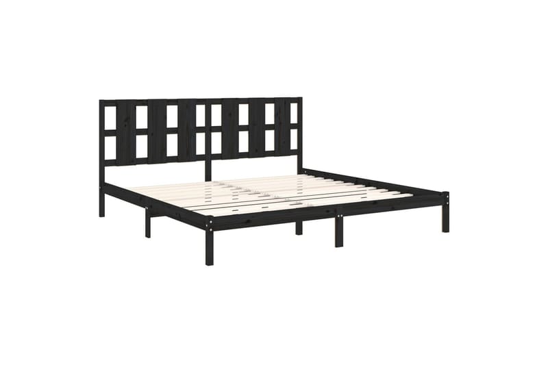 beBasic sengeramme 180x200 cm Super King massivt træ sort - Sort - Møbler - Senge - Sengeramme & sengestel