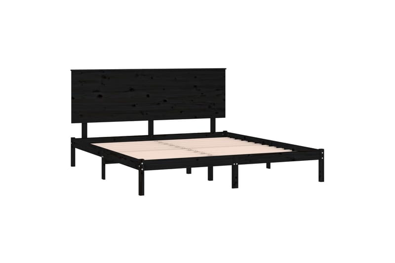 beBasic sengeramme 200x200 cm massivt fyrretræ sort - Sort - Møbler - Senge - Sengeramme & sengestel