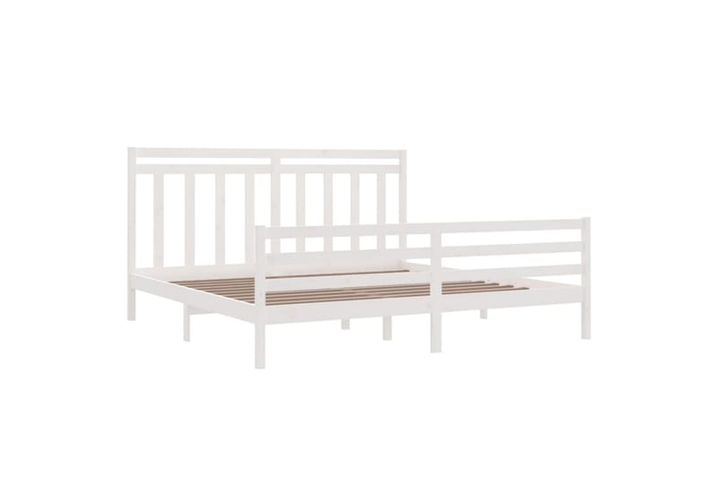 beBasic sengeramme 200x200 cm massivt træ hvid - Hvid - Møbler - Senge - Sengeramme & sengestel