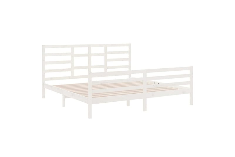 beBasic sengeramme 200x200 cm massivt træ hvid - Hvid - Møbler - Senge - Sengeramme & sengestel