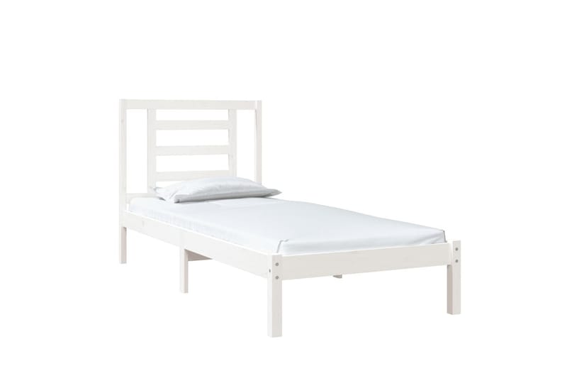 beBasic sengeramme 75x190 cm Small Single massivt træ hvid - Hvid - Møbler - Senge - Sengeramme & sengestel