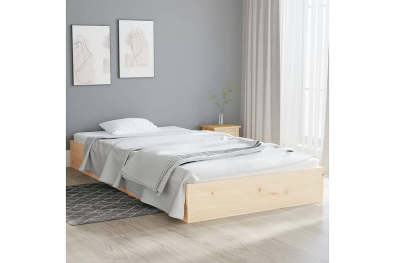 beBasic sengeramme 90x200 cm massivt træ - Brun - Møbler - Senge - Sengeramme & sengestel