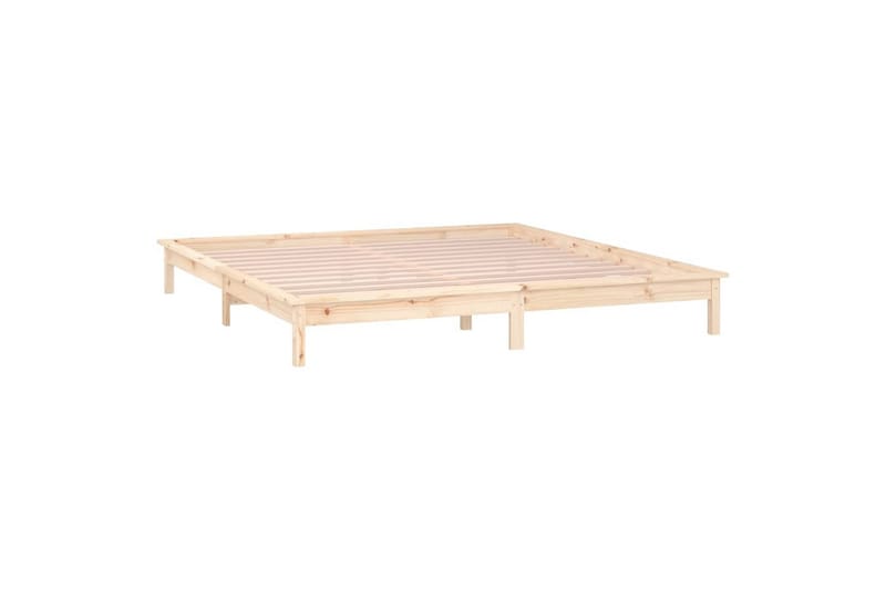 beBasic sengeramme med LED-lys 120x200 cm massivt træ - Brun - Møbler - Senge - Sengeramme & sengestel