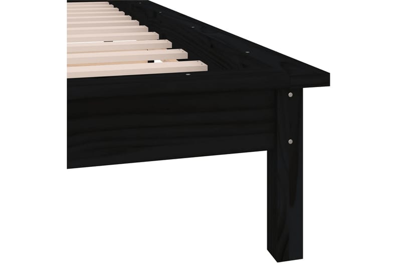 beBasic sengeramme med LED-lys 90x190 cm Single massivt træ sort - Sort - Møbler - Senge - Sengeramme & sengestel