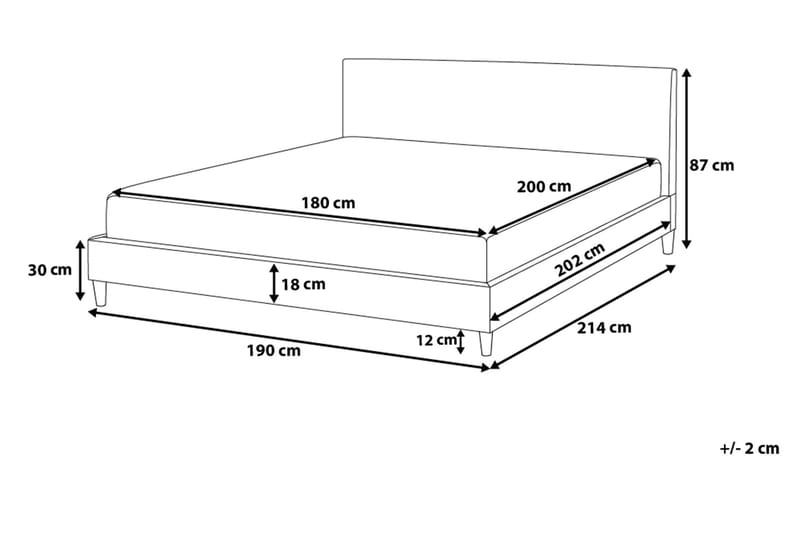 Fitou dobbeltseng 180 | 200 cm - Lyserød - Boxmadras & boxseng