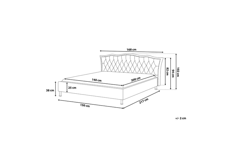 Metz Dobbelt seng 140 | 200 cm - Grå - Møbler - Senge - Boxmadras & boxseng