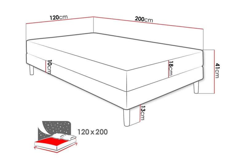 Midfeld Sengeramme 120x200 cm - Beige - Møbler - Senge - Boxmadras & boxseng