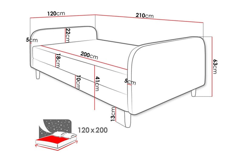 Midfeld Sengeramme 120x200 cm - Sort - Møbler - Senge - Boxmadras & boxseng