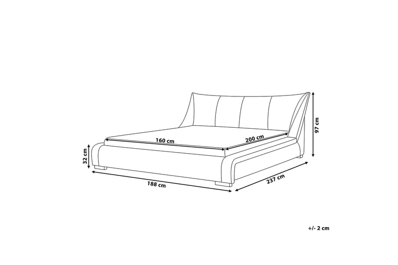 Nantes dobbelt seng 160 | 200 cm - Grå - Møbler - Senge - Boxmadras & boxseng