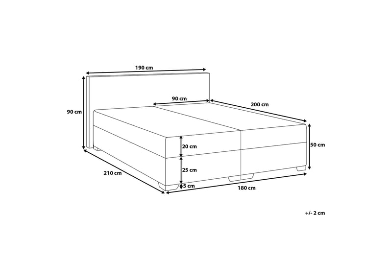 President pr. Dobbelt seng 180 | 200 cm - Sort - Møbler - Senge - Boxmadras & boxseng