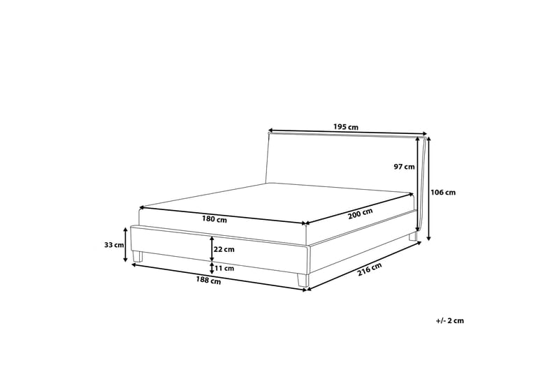 Sennez Dobbelt seng 180 | 200 cm - Beige - Boxmadras & boxseng