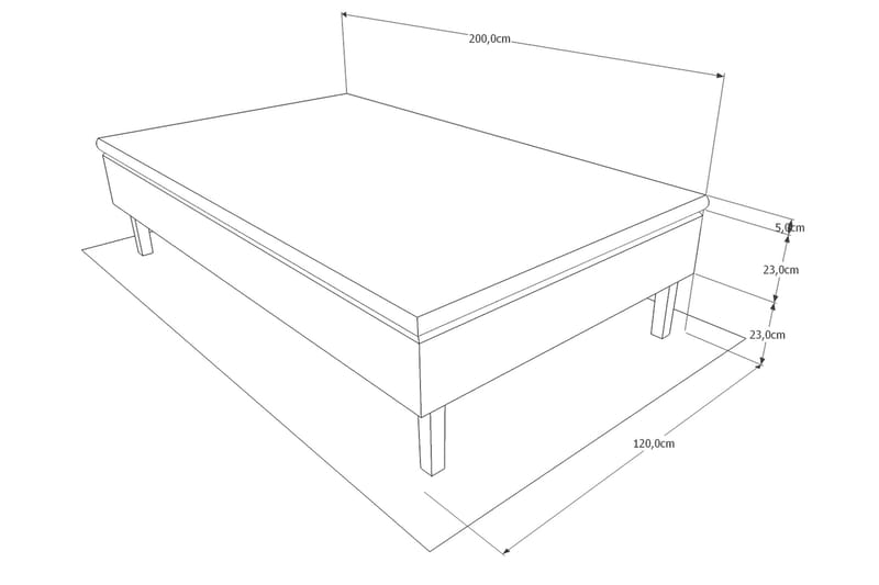 Viken Bas Komplet Sengepakke Boksseng 120x200 Middelfast Pol - Grå - Møbler - Senge - Komplet sengepakke