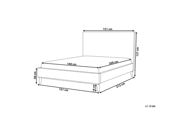 Braydon Sengeramme 140x200 cm - Lys grå/Mørkt træ - Møbler - Senge - Sengeramme & sengestel