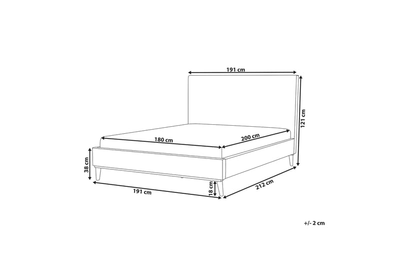 Braydon Sengeramme 180x200 cm - Hvid/Mørkt træ - Møbler - Senge - Sengeramme & sengestel