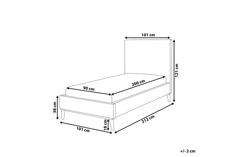 Braydon Sengeramme 90x200 cm - Hvid/Mørkt træ - Møbler - Senge - Sengeramme & sengestel