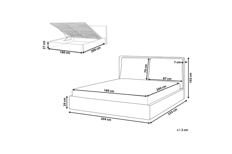 Braylon Sengeramme 180x200 cm - Beige - Møbler - Senge - Sengeramme & sengestel