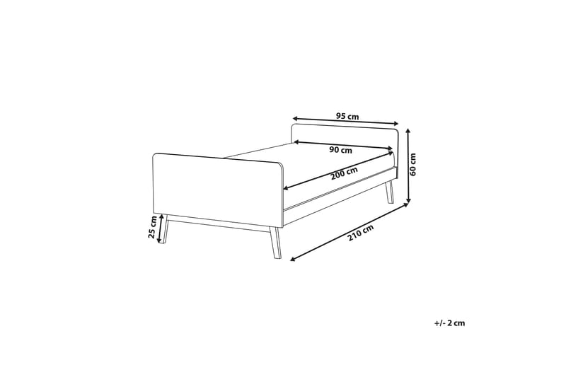 Burt Sengeramme 90x200 cm - Grå - Møbler - Senge - Sengeramme & sengestel