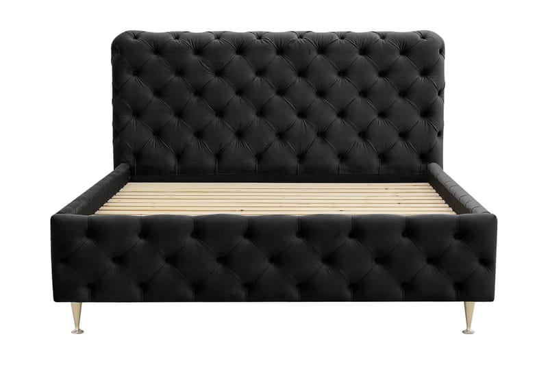 Chesterfield Komplet Sengesæt Sengeramme med Madras 120x200 cm - Sort - Møbler - Senge - Komplet sengepakke