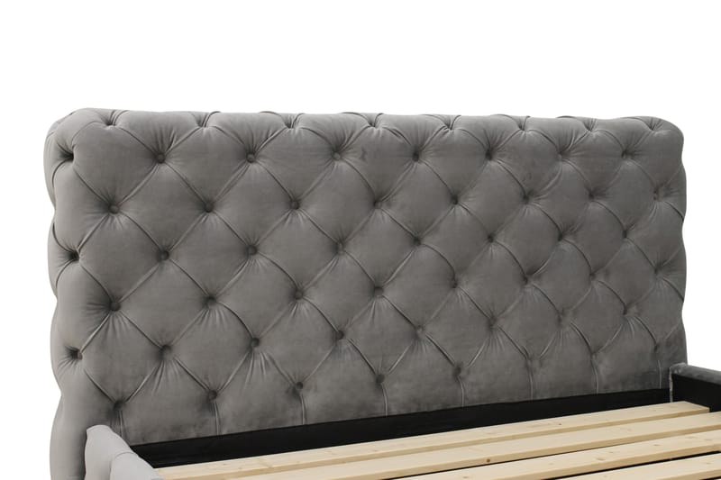 Chesterfield Komplet Sengesæt Sengeramme med Madras 140x200 cm - Grå - Møbler - Senge - Komplet sengepakke