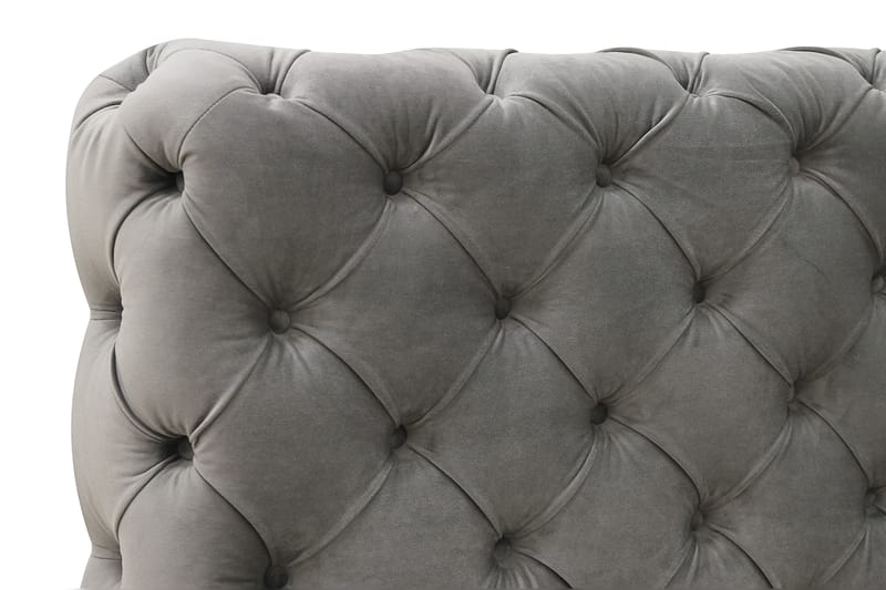 Chesterfield Komplet Sengesæt Sengeramme med Madras 140x200 cm - Grå - Møbler - Senge - Komplet sengepakke