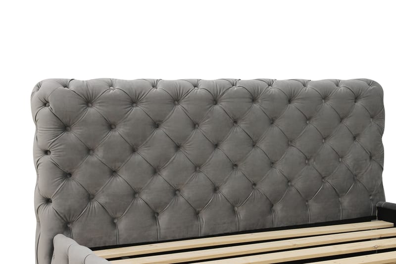 Chesterfield Komplet Sengesæt Sengeramme med Madras 160x200 cm - Grå - Møbler - Senge - Komplet sengepakke