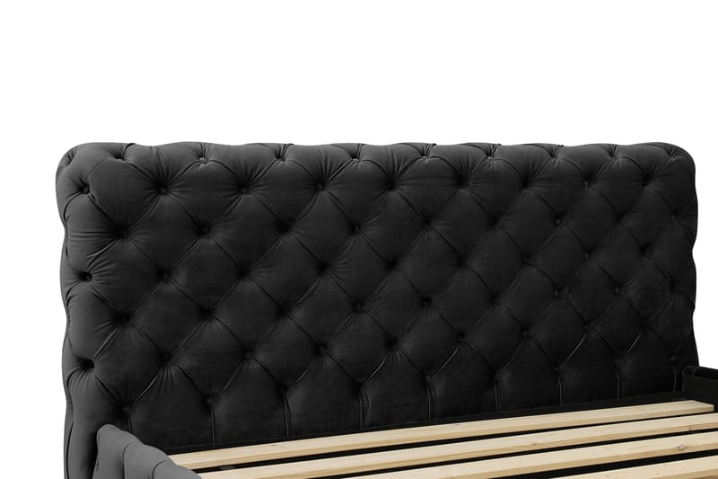 Chesterfield Komplet Sengesæt Sengeramme med Madras 160x200 cm - Sort - Møbler - Senge - Komplet sengepakke