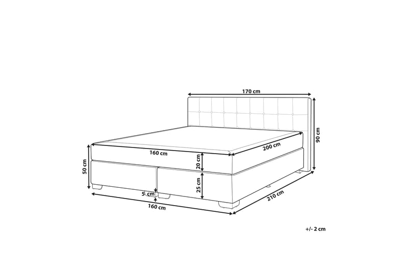 Denae Kontinentalseng 160x200 cm - Sort/Sølv - Møbler - Senge - Kontinentalsenge