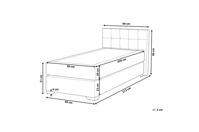 Denae Kontinentalseng 90x200 cm - Beige/Sølv - Møbler - Senge - Kontinentalsenge