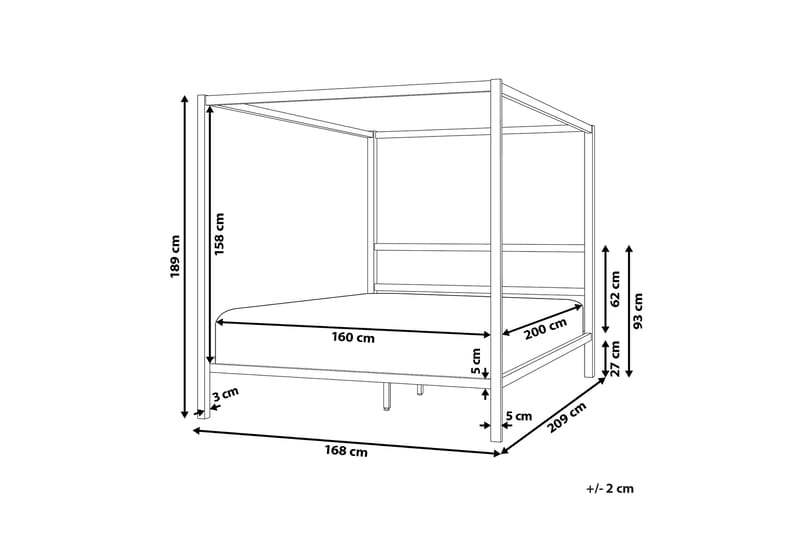 Denaya Himmelsseng 160x200 cm - Hvid - Møbler - Senge - Himmelseng