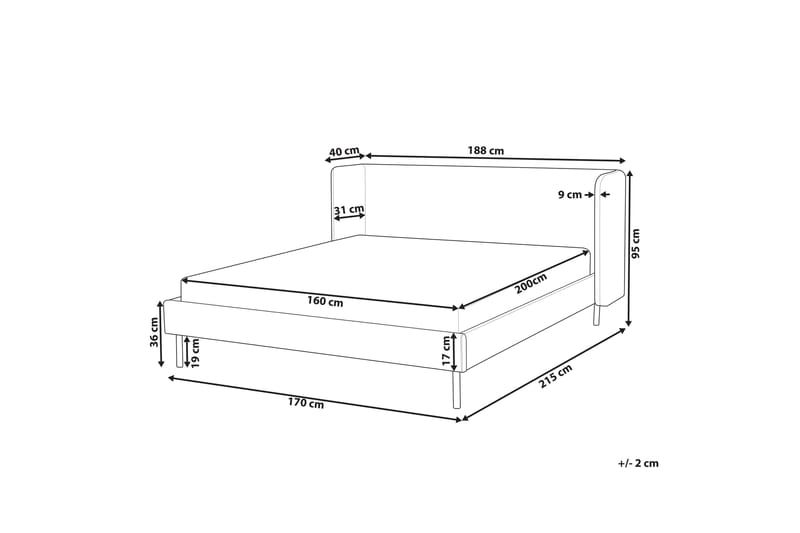Diallo Sengeramme 160x200 cm - Taupe - Møbler - Senge - Sengeramme & sengestel
