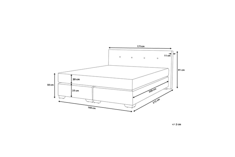 Konsul kontinentalseng 160 | 200 cm - Beige - Møbler - Senge - Dobbeltsenge