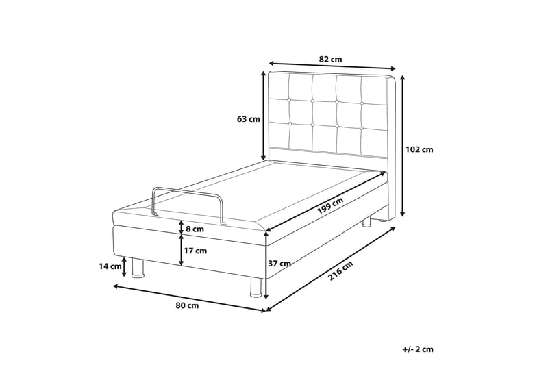 Kabbebo Elevationsseng 80x200 cm - Grå - Møbler - Senge - Elevationsseng