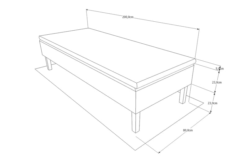 Viken base boksseng 80x200 - Ancona Grå - Møbler - Senge - Enkeltsenge