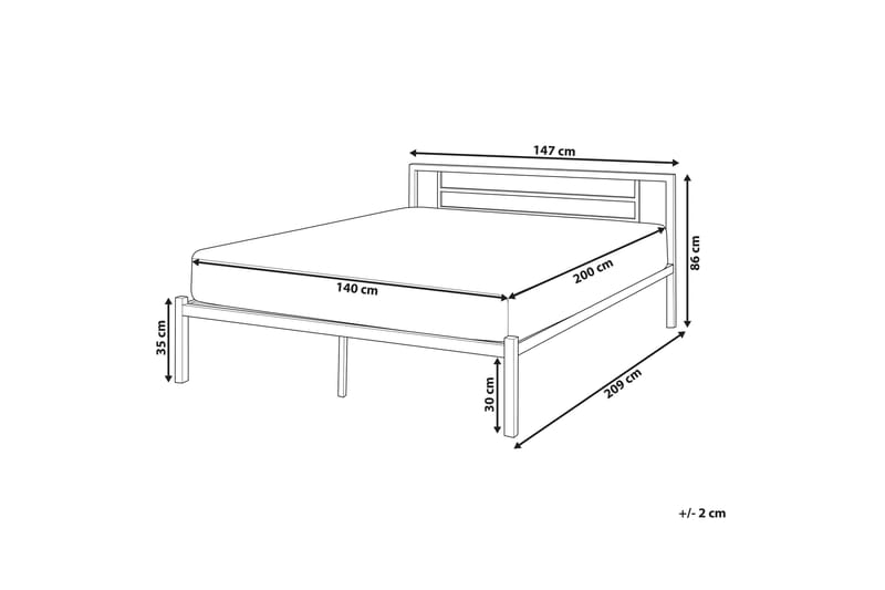 Farrell Sengeramme 140x200 cm - Sort - Møbler - Senge - Sengeramme & sengestel