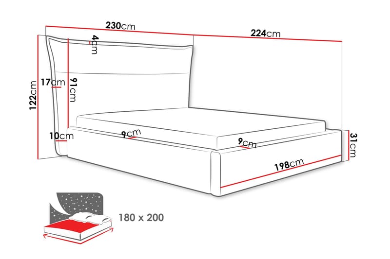 Gare Sengeramme 180x200 cm - Beige - Møbler - Senge - Sengeramme & sengestel