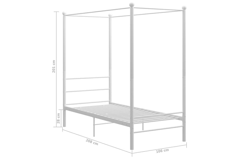 sengestel til himmelseng 100x200 cm metal hvid - Hvid - Møbler - Senge - Himmelseng