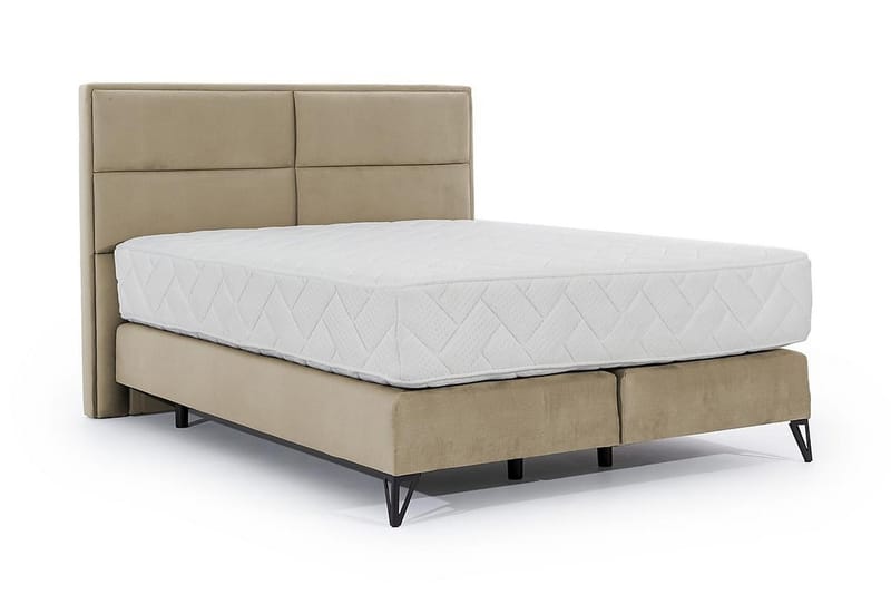 Kasyap Sengepakke Boksseng 180x200 cm - Beige - Møbler - Senge - Komplet sengepakke