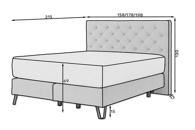 Katsumi Sengepakke Boksseng 160x200 cm - Beige - Møbler - Senge - Komplet sengepakke