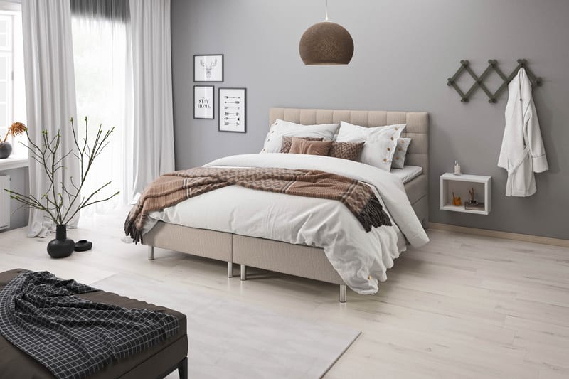 Montana Komplet Sengepakke med Opbevaring 120x200 cm - Beige - Møbler - Senge - Komplet sengepakke